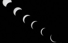 solar eclipse on black background